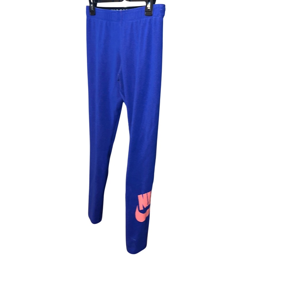 Nike Leggings Women Medium Blue Pink Logo Just Do It Athletic Yoga Pants